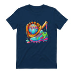 Ice Cream Drip Baseball Stuff Baseball Drip for Boys Graphic T-Shirt in Navy - back view