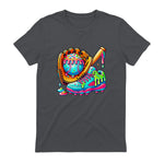 Ice Cream Drip Baseball Stuff Baseball Drip for Boys Graphic T-Shirt in Charcoal - back view