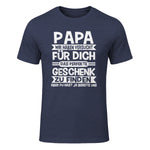 Papa und Vater Motiv, Lustiger Spruch, Herren Vatertag Halbarm in Heather Navy - front view