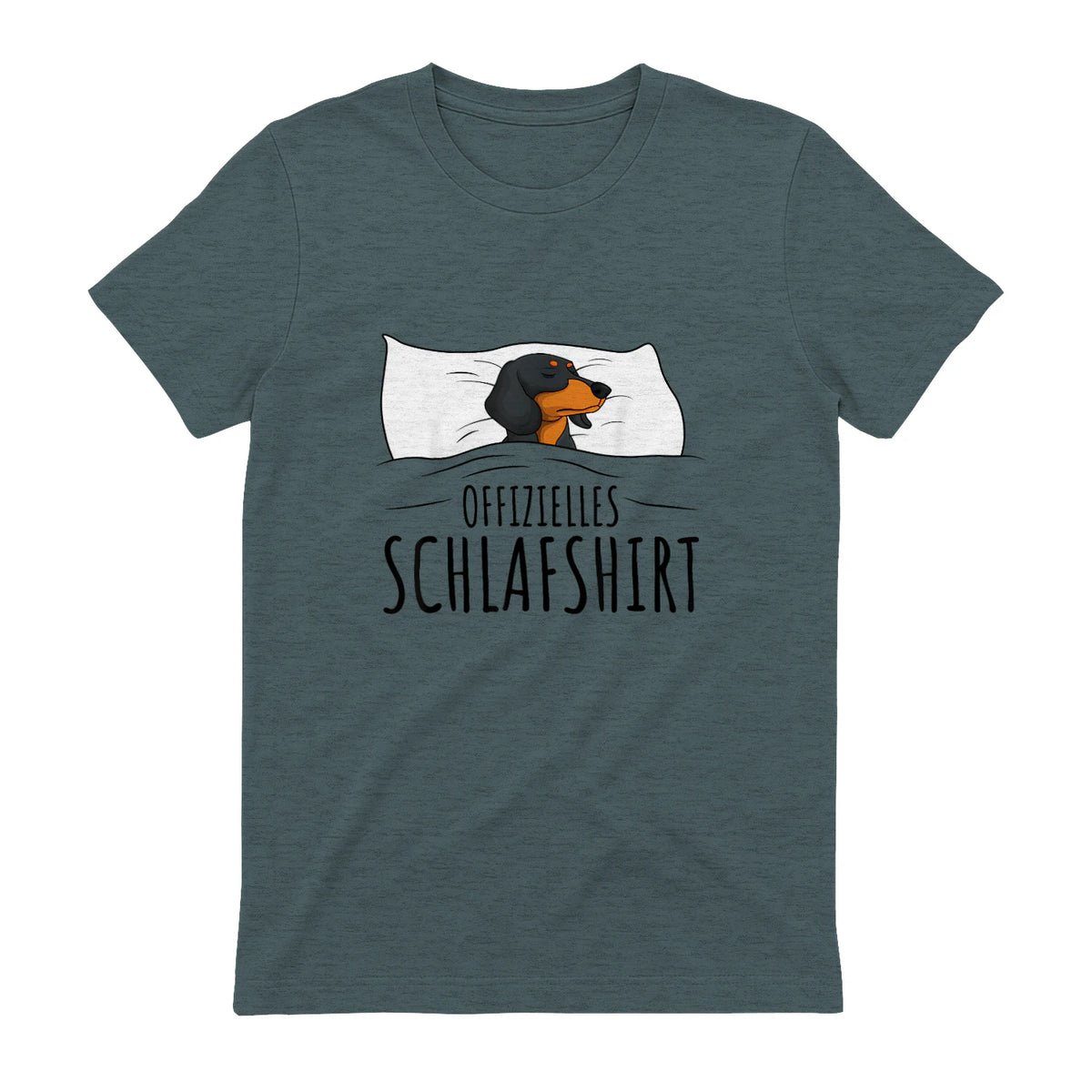 Offizielles Schlafshirt Schlafanzug Dackel Hund Geschenkidee in Dark Heather - back view