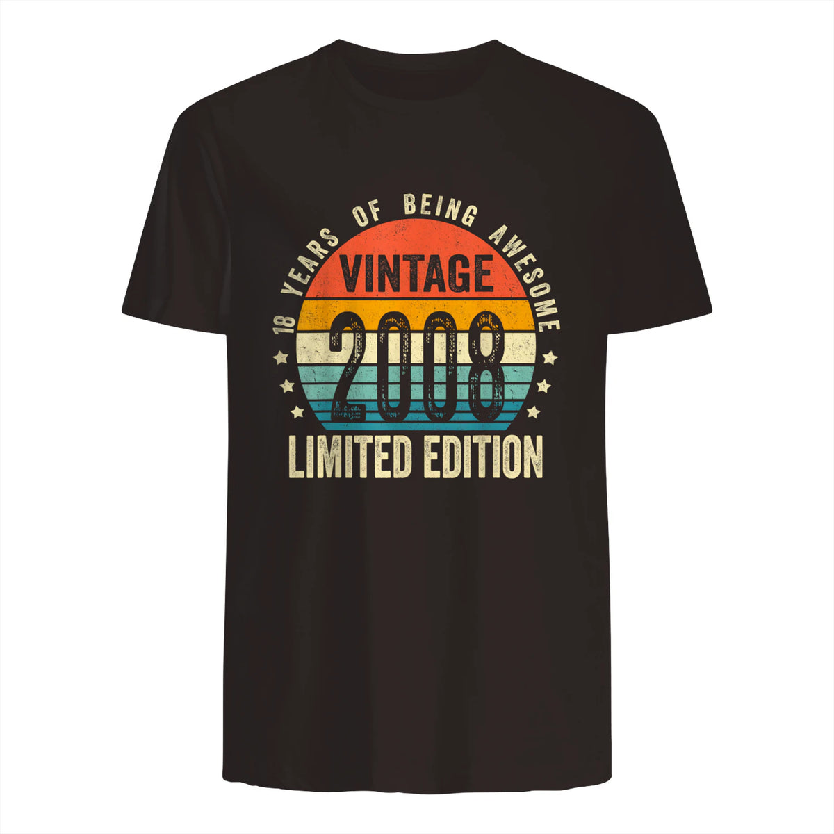 Vintage Eighteenth Birthday T-Shirt in Dark Chocolate - back view