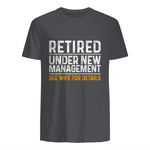 Funny Retirement Party Men's T-Shirt - Dad Humor, Classic Fit, Short Sleeve - Black in Charcoal - back view