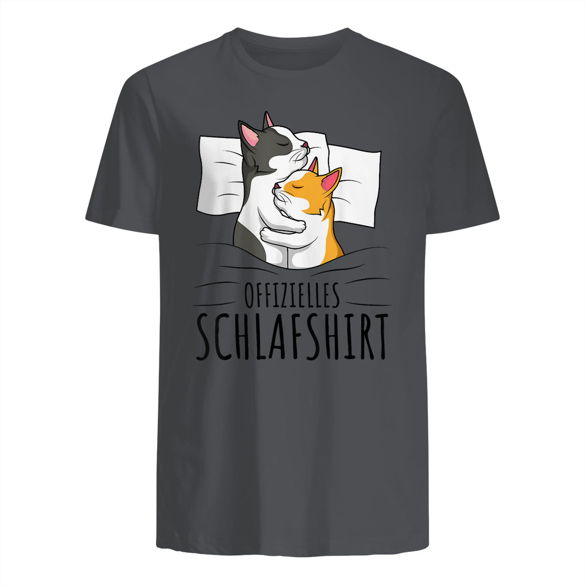 Offizielles Schlafshirt Katze Kater Katzen in Charcoal - back view