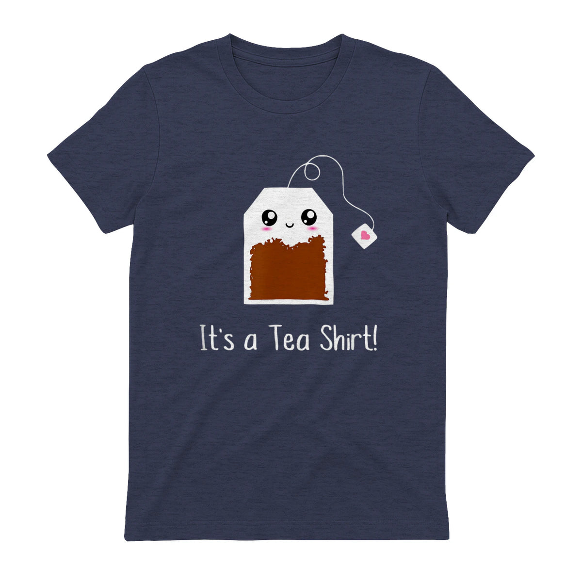It's a Tea Shirt funny kawaii cute Tea humour Tshirt Tee in Heather Navy - back view