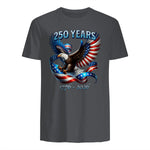 Patriotic Eagle and Flag Anniversary T-Shirt in Charcoal - back view