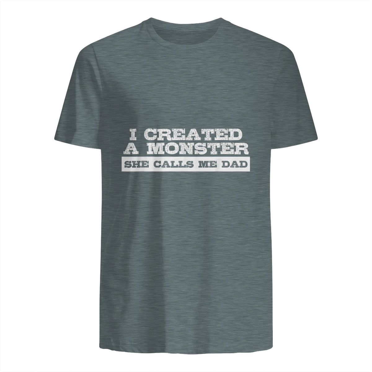 Funny Tshirt Gift for Dad from Daughter First Father's Day in Dark Heather - back view