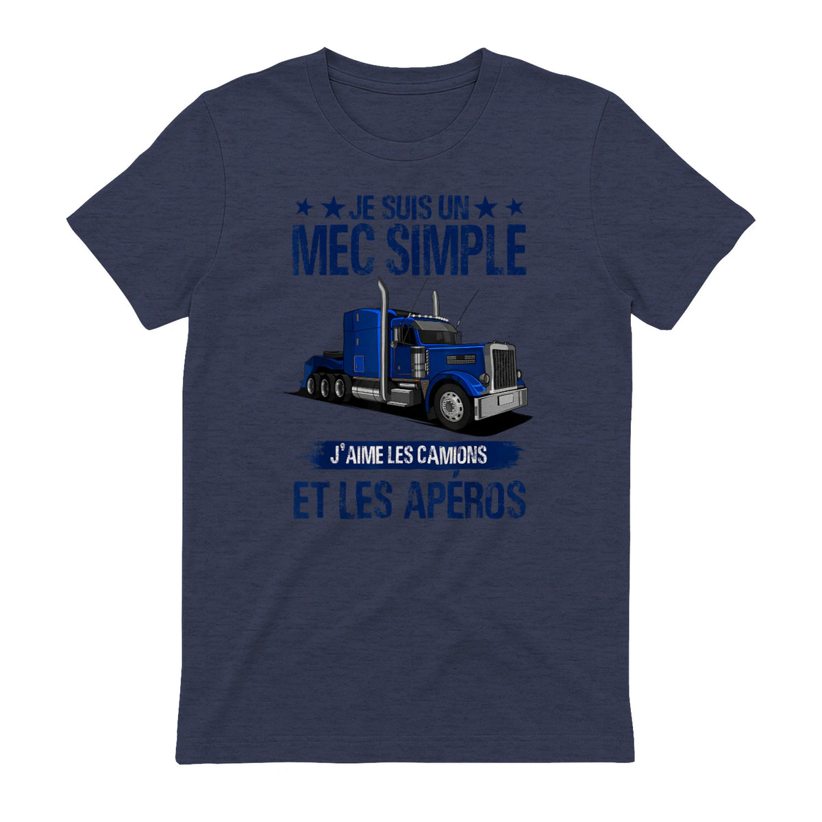Camion et Routier, mec Simple, Chauffeur Poids Lourds in Heather Navy - back view