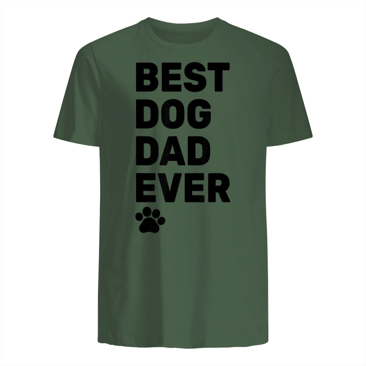Best Dog Dad Ever – Vintage Dog Daddy – Retro Doggy Father in Military Green - back view