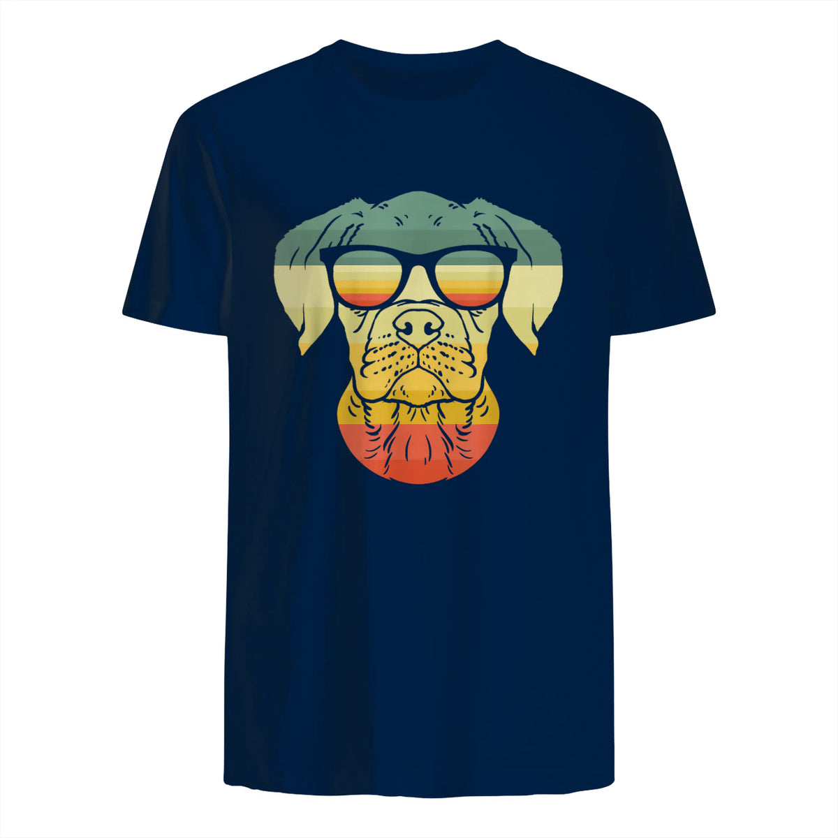Boxer rétro vintage pour amoureux des chiens in Navy - back view