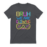 Bruh We are Glowing in My Glowing Era Hello Summer Vacation T-Shirt in Charcoal - back view