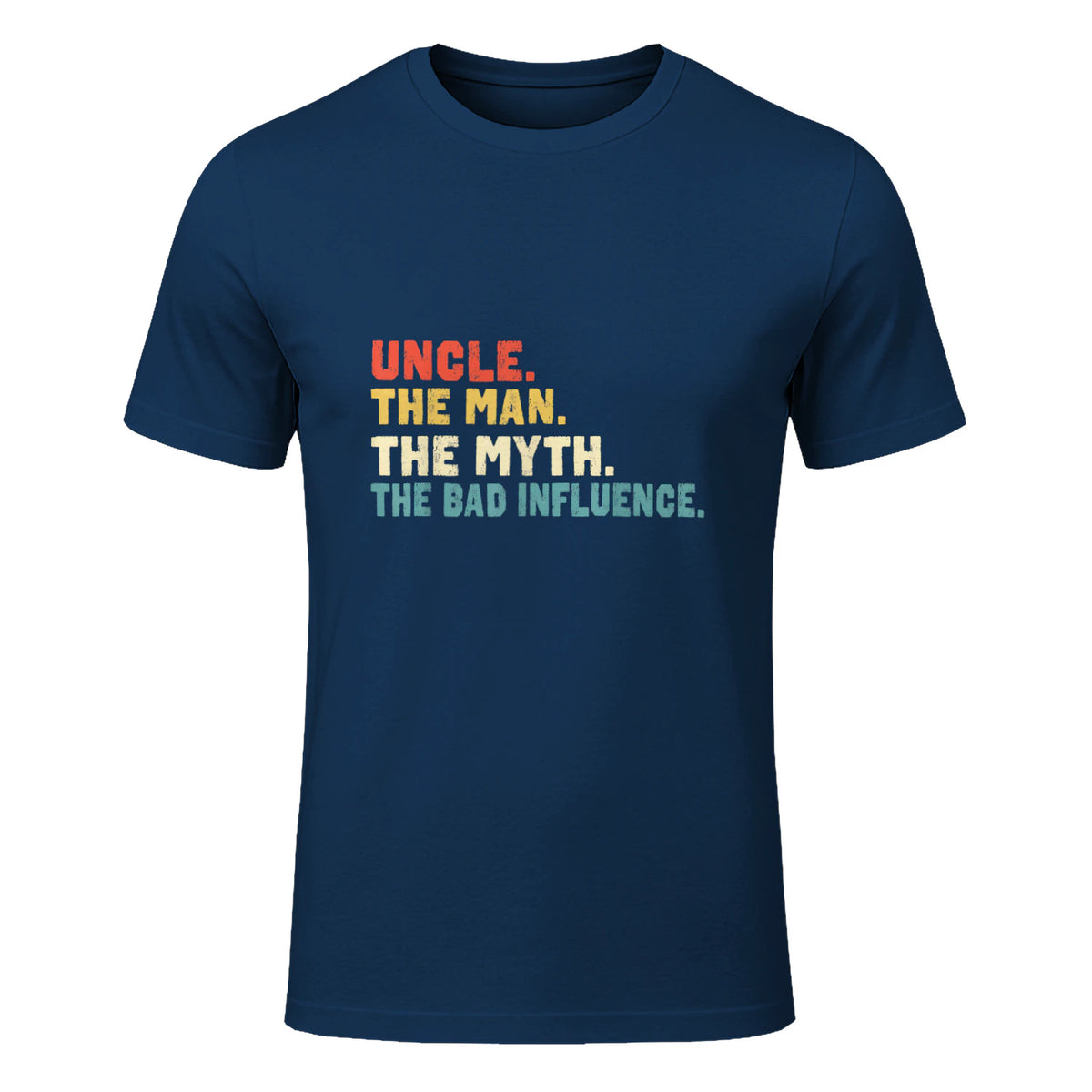 Retro Uncle the Man the Myth the Bad Influence in Navy - front view