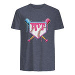 Baseball Drip Youth T-Shirt in Heather Navy - back view