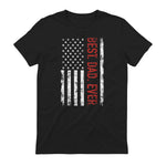 Best dad ever US american flag gift for father's day Short Sleeve in Black - back view