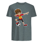 Dabbing Football Garçon Espagne Jersey, Espagnol Enfants Dab in Dark Heather - back view