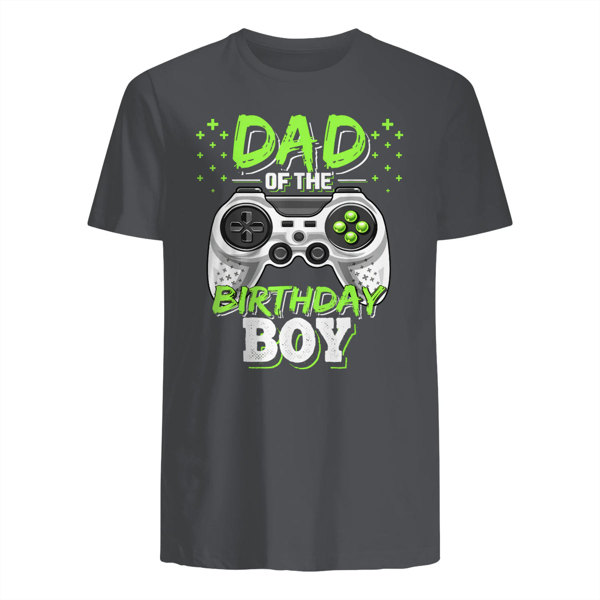 Dad of The Birthday Boy Matching Video Gamer Birthday Party in Charcoal - back view