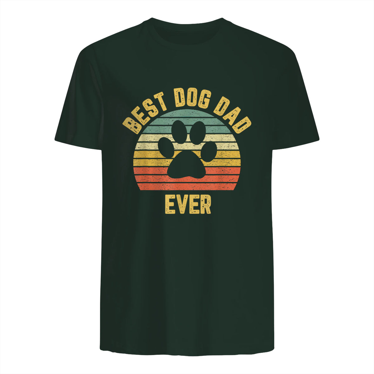 Vintage Dog Dad Cool Father's Day Gift Retro in Forest Green - back view