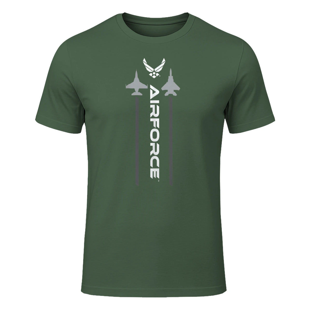 US Air Force with Logo T-Shirt in Military Green - front view