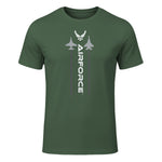 US Air Force with Logo T-Shirt in Military Green - front view