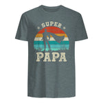 Fête des Pères Meilleur Père Humour Retro Super Papa Parfait in Dark Heather - back view