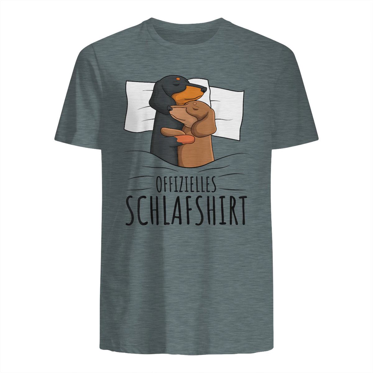 Offizielles Schlafshirt Dackel Hund Dachshund Teckel in Dark Heather - back view