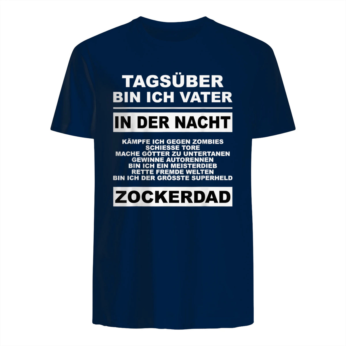 Zockerdad PC Spiele Gaming Zocken Konsole T-Shirt in Navy - back view