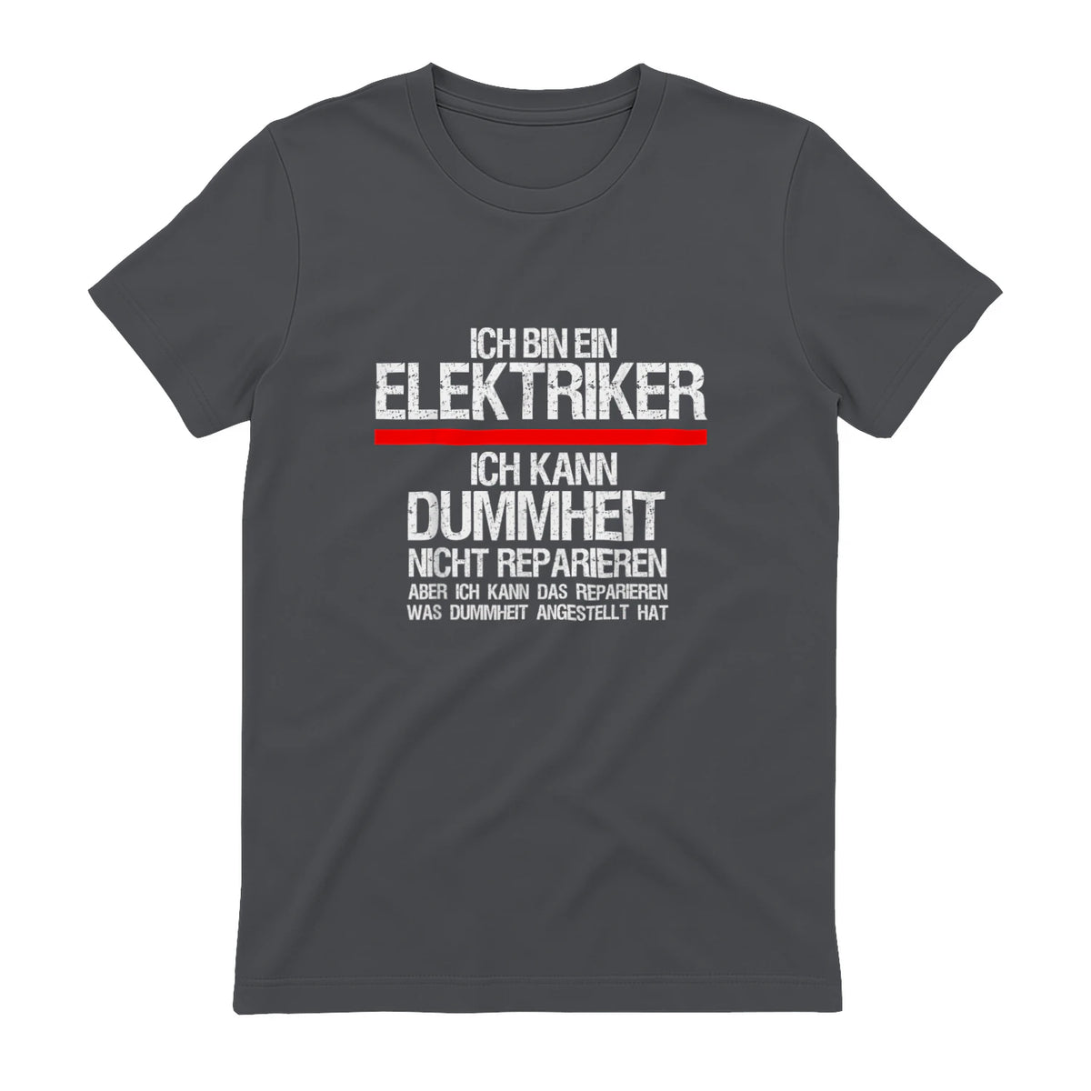 Elektriker Fun Geschenkidee - Herren Schwarz S - Kurzarm - Casual Funny Slogan Electrician in Charcoal - back view
