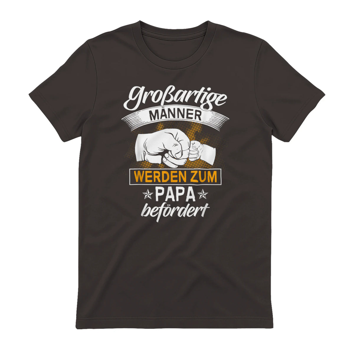 Vatertag Vaterschaft Geschenke Großartige Männer Werden Zum Papa Befördert Werdender Vater , Schwarz, S, V-Aussch in Dark Chocolate - back view