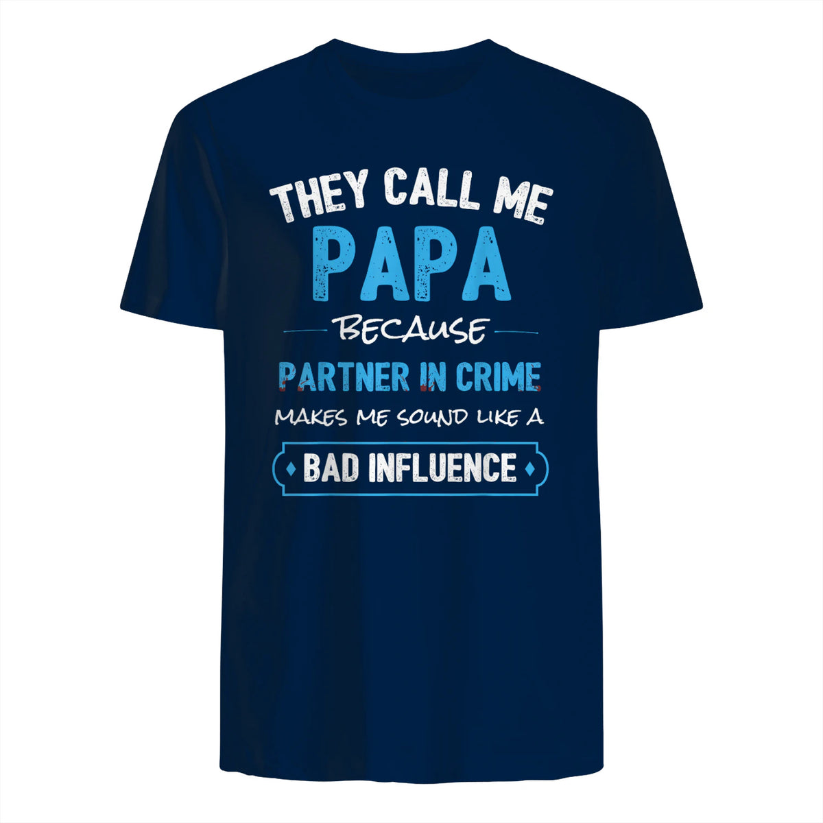 Funny Grandpa Papa Partner in Crime Dad in Navy - back view