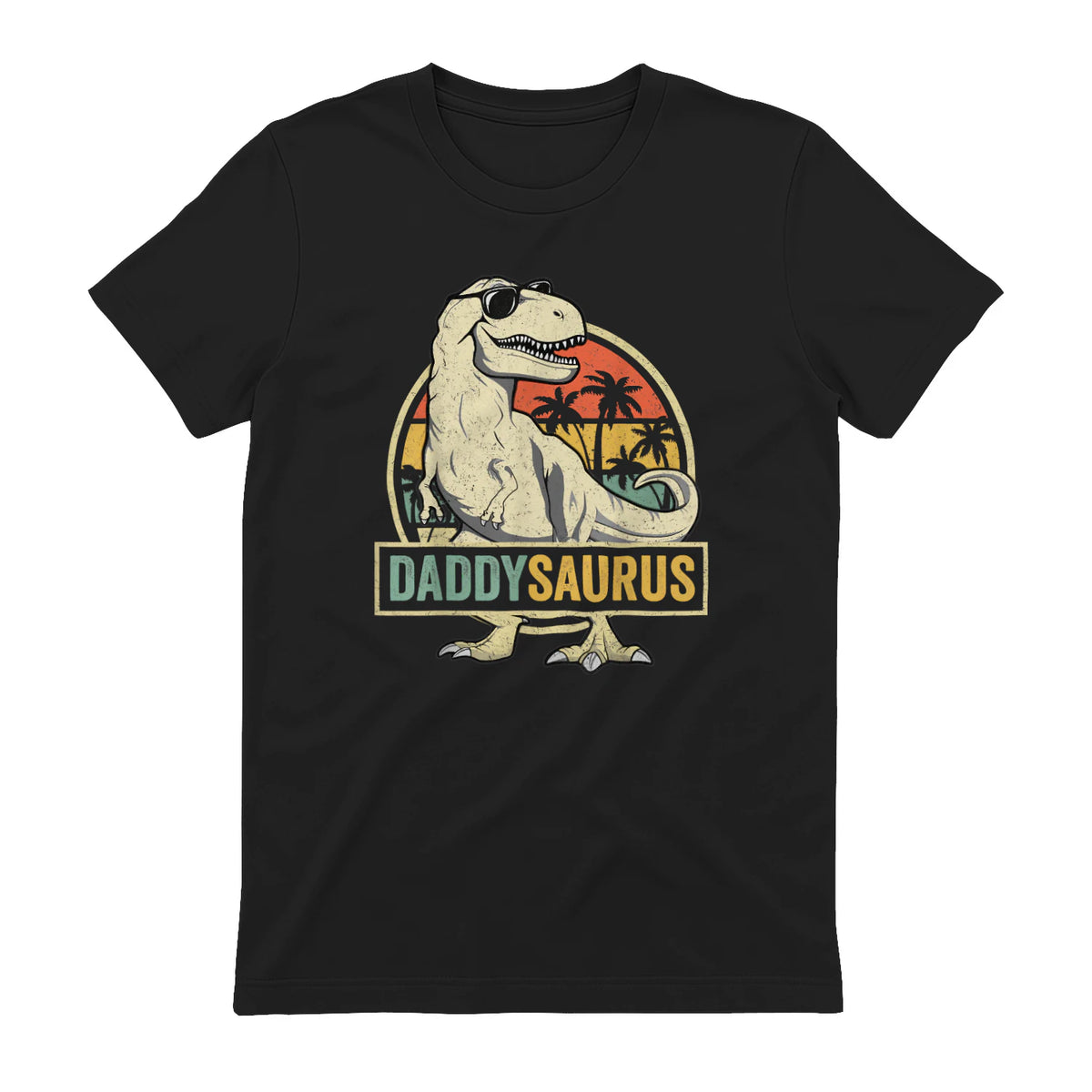 Daddysaurus T Rex Dinosaur Daddy Saurus Family Matching in Black - back view