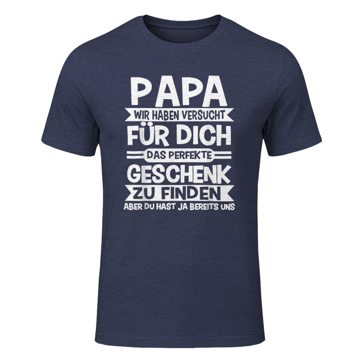 Papa und Vater Motiv, Lustiger Spruch, Herren Vatertag Halbarm T-Shirt in Heather Navy - front view