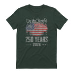 Vintage Anniversary Fourth of July Birthday T-Shirt in Forest Green - back view