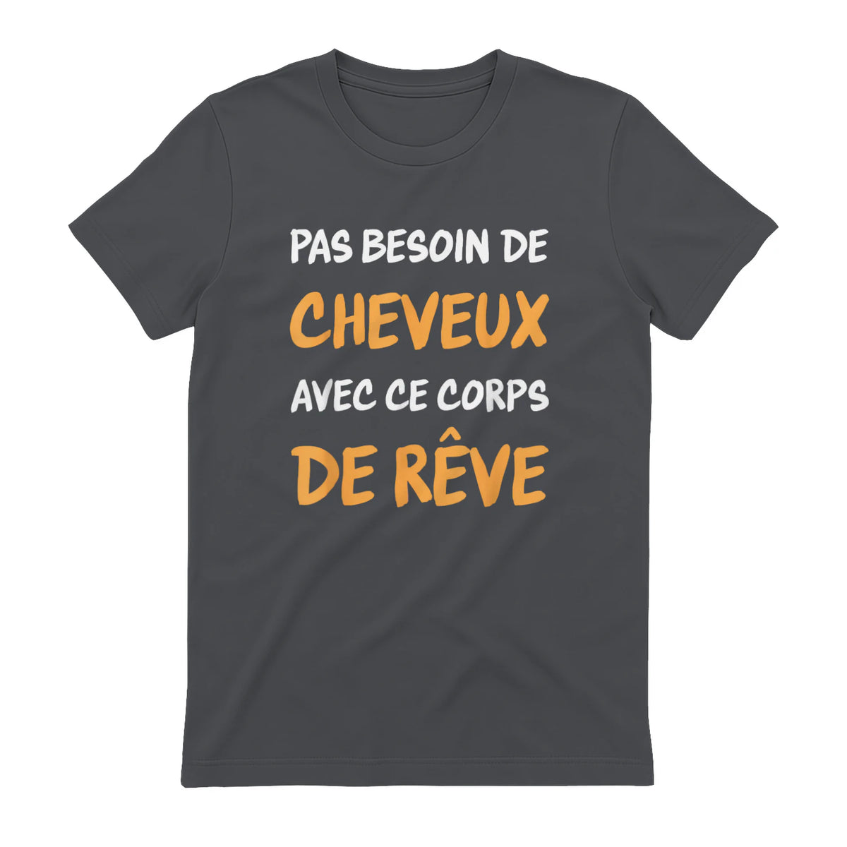 Calvitie Humour Papa Chauve in Charcoal - back view