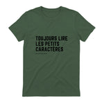 Toujours Lire Les Petits Caractères Futur Je Vais Être Papa T-Shirt in Military Green - back view