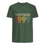 Vintage Twenty-Fourth Birthday Gift T-Shirt in Military Green - back view