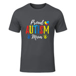 Proud Mom Autism Awareness Family Matching Shirt in Charcoal - front view