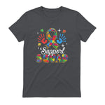 Autism Awareness Autism Support Squad Family in Charcoal - back view