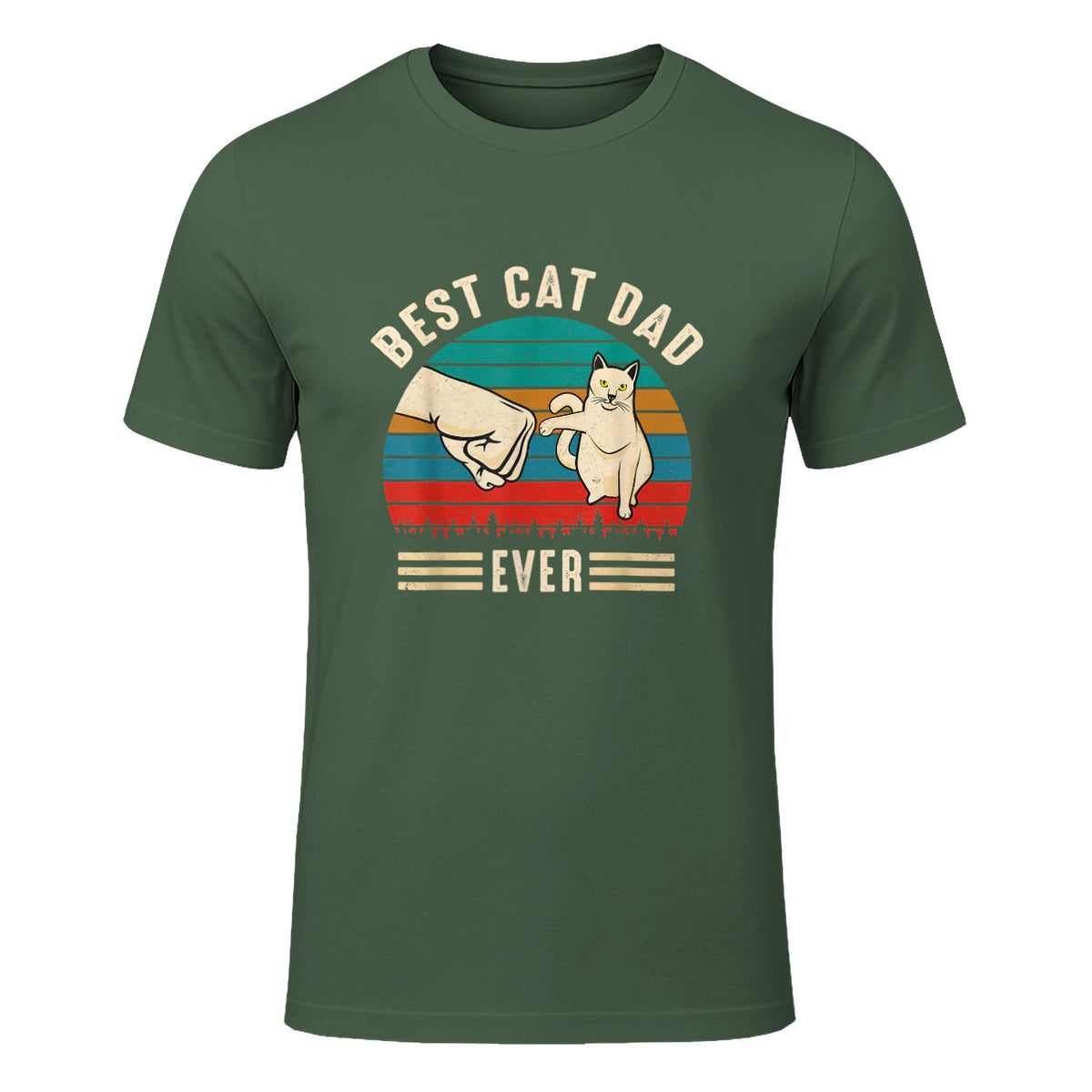 Best Cat Dad Ever - Meilleur chat papa jamais chat in Military Green - front view
