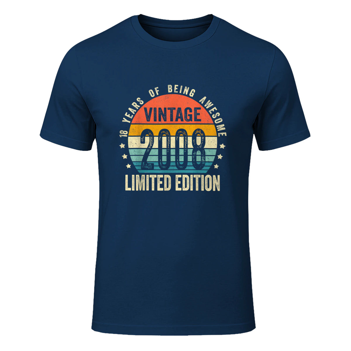 Vintage Eighteenth Birthday T-Shirt in Navy - front view