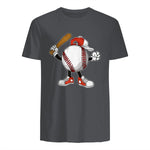 Baseball Boy T-Shirt in Charcoal - back view