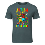 Puzzle Autism Awareness Autistic Support in Dark Heather - front view