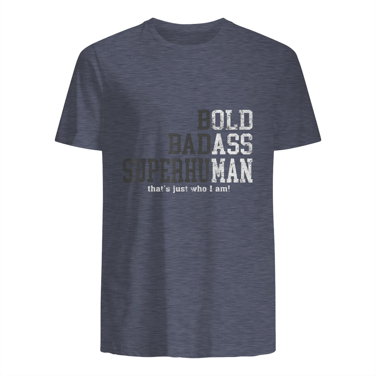 Funny Dad Husband Father's Day T-Shirt in Heather Navy - back view