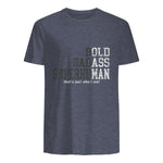 Funny Dad Husband Father's Day T-Shirt in Heather Navy - back view