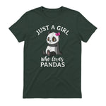 Cute Panda Kawaii Just A Girl Who Loves Pandas Girls in Forest Green - back view