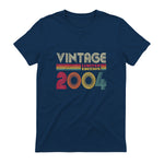 Vintage Twentieth Birthday Gift T-Shirt in Navy - back view