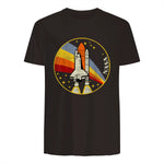 NASA Shuttle Launch Into Rainbow Premium Graphic T-Shirt T-Shirt UK in Dark Chocolate - back view