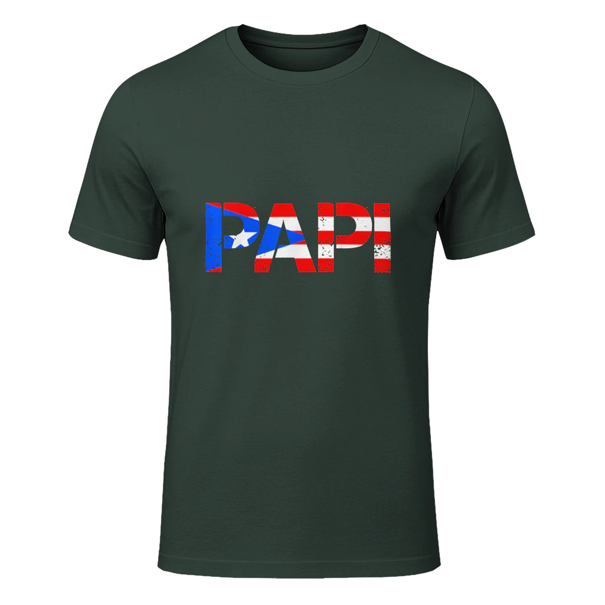Puerto Rico Flag Father's Day Patriotic Puerto Rican Pride in Forest Green - front view