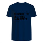 Toujours Lire Les Petits Caractères Futur Je Vais Être Papa T-Shirt in Navy - back view