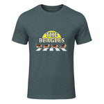Drôle Les Beagles Beagle Dog Sitter Doggy Puppy Crosswalk in Dark Heather - front view