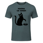Personal Cat Servant Shirt Funny Black Cat Lover Gift in Dark Heather - front view