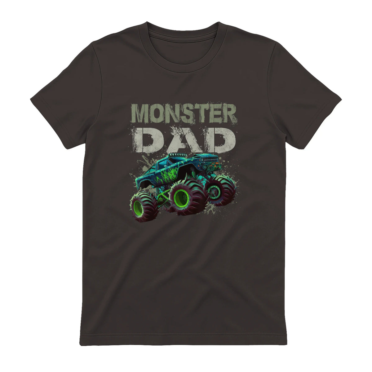 Monster Truck Dad T-Shirt in Dark Chocolate - back view
